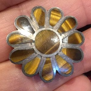 Flower ring stamped sterling